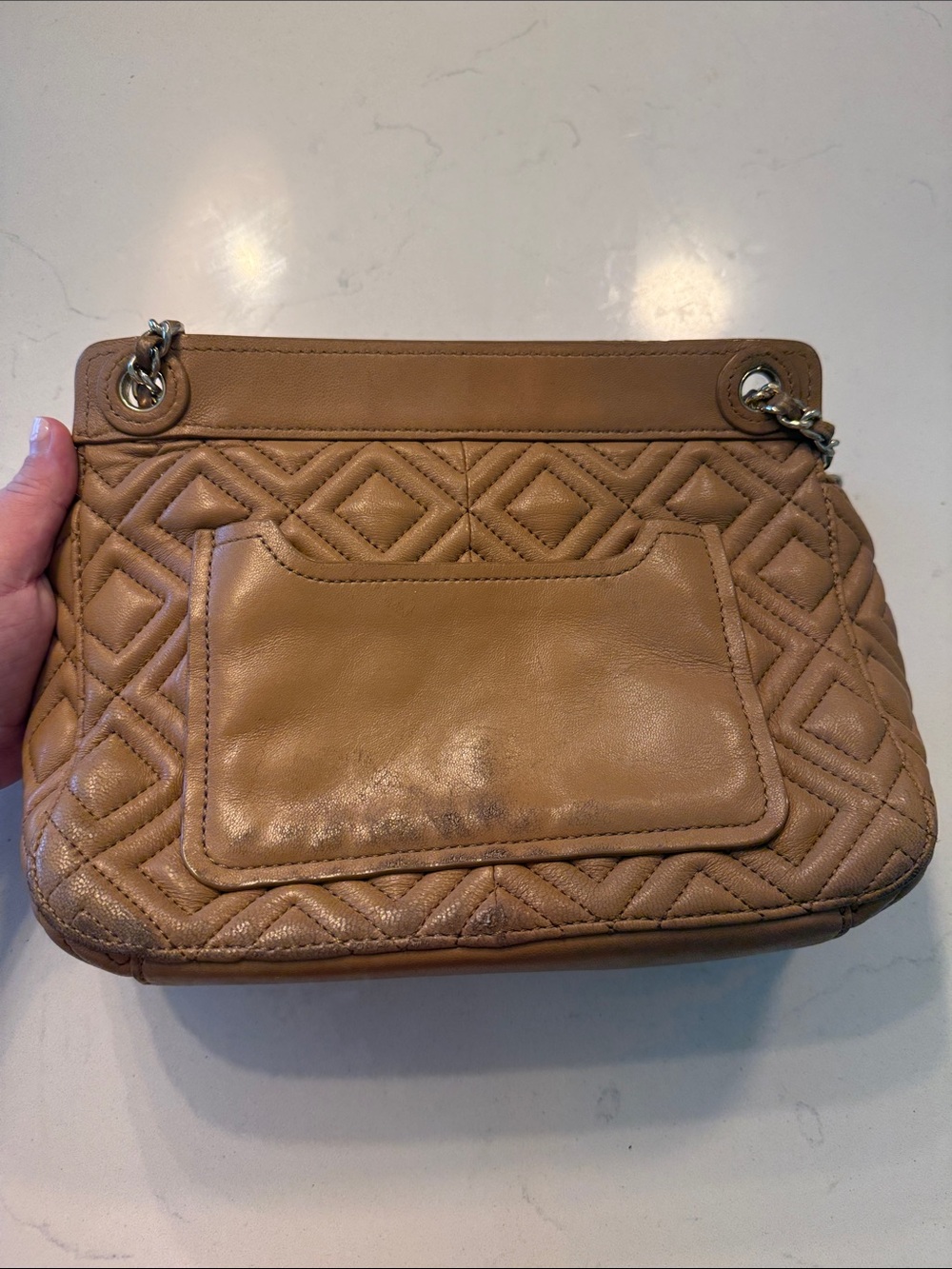 Brown Tory birch shoulder purse - Picture 5 of 7